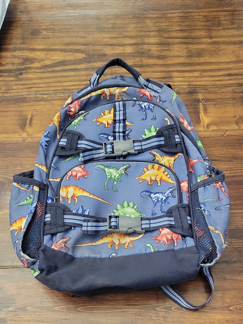 Pottery Barn Kids Multi-Color Dinosaur Backpack in Navy